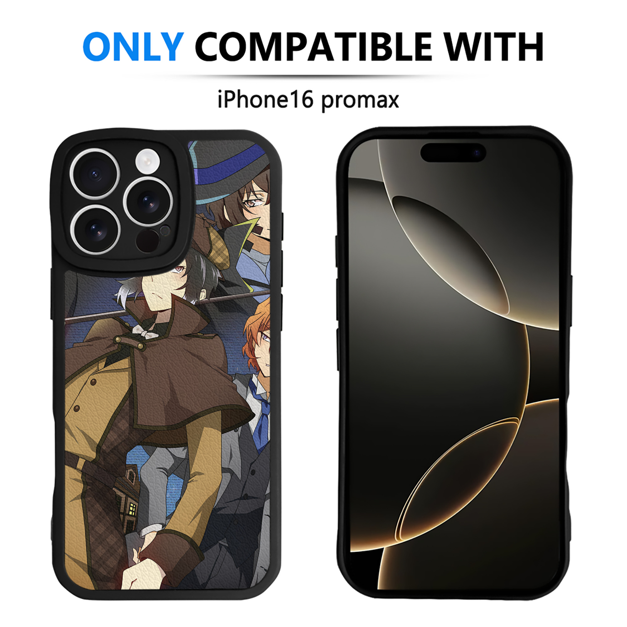 （画像用） 文豪ストレイドッグス Bungo Stray Dogs 【iPhone 16シリーズ対応】シリコンスマホケース（レザー調） 材質：シリコン